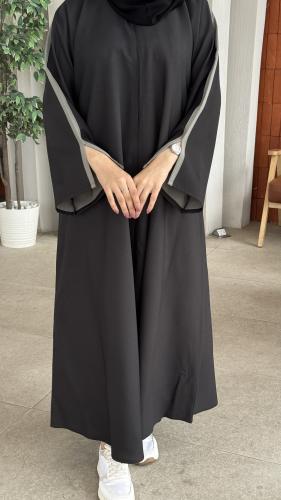 عباية دبل فيس رمادي