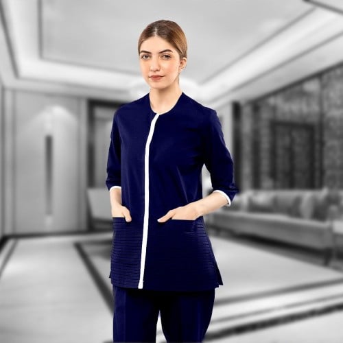 زي عاملة منزلية كسرات - كحلي