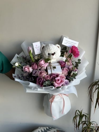 دبدوب و شوكلاته مع ورد | Teddy bear and chocolate...