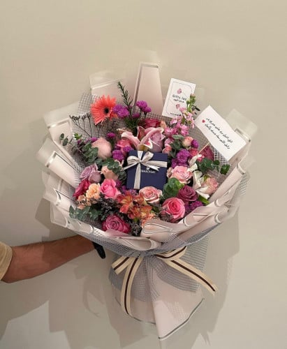 سلسال سوارفسكي و ورد | Swarovski necklace and rose...