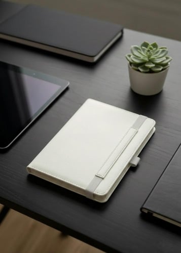 مذكرة جلد A5 أسود - تصميم (على قدر حلمك تتسع الأرض...