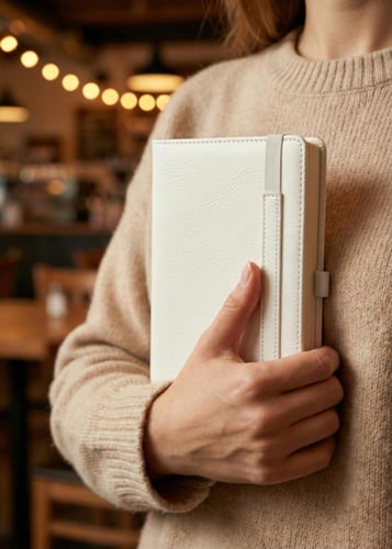 مذكرة جلد A5 رمادي - تصميم فن الظل (أرنب) - دفتر ر...