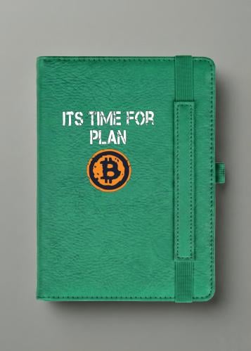 مذكرة جلد A5 خضراء - بيتكوين (Plan B) - دفتر يوميا...