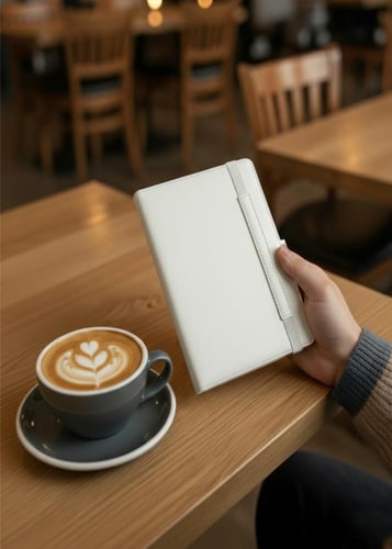 مذكرة جلد A5 خضراء - تصميم (الحياة حلوة) صيفي ولطي...