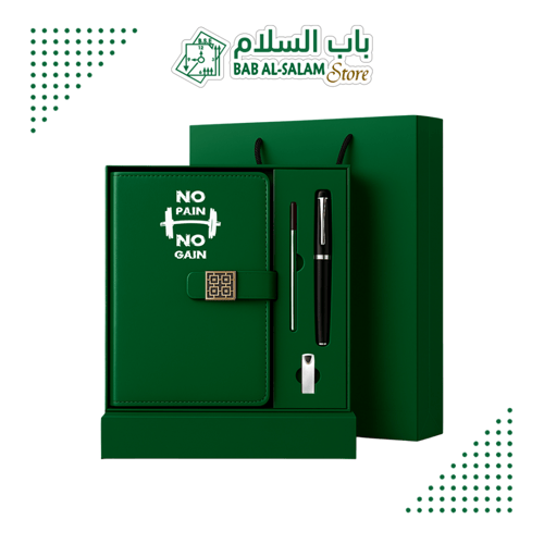 طقم مطبوع | مذكرة مع قلم و USB 64G داخل بوكس