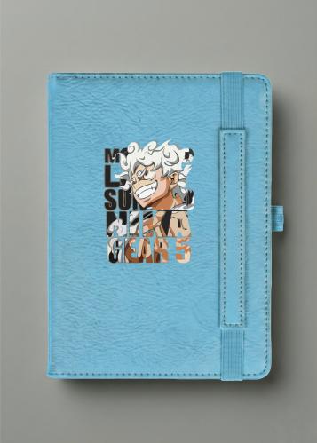 مذكرة جلد A5 سماوي - لوفي جير 5 (نيكا) - تصميم بيك...