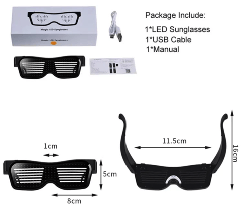 نظارة ليد مربوطة بتطبيق على الاجهزه الذكية