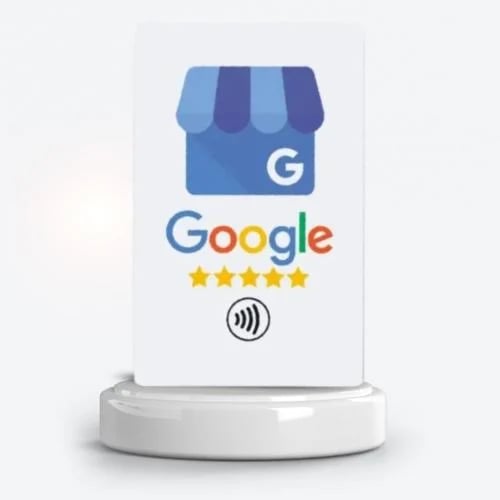Google ratings card with NFC technology