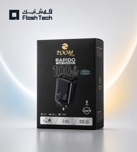 زوم بلس - شاحن جداري Zoom Plus RAPIDO GaN 100W سري...