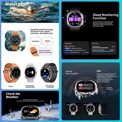 ساعة Galaxy الذكية 7 Ultra للرجال والنساء ، شاشة A...