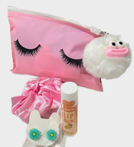 هدايا المحفظة مع تعليقة الفرو الباسمة