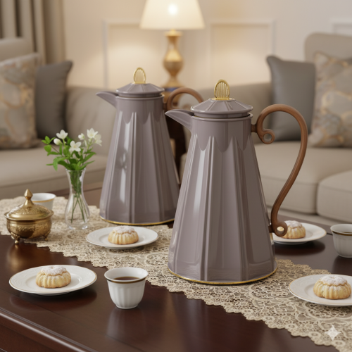 طقم ترامس ألاسكا رمادي خشبي قطعتين