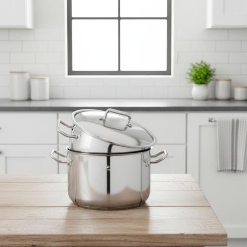 قدر طبخ بخار أطلس استيل تركي مقاس 26 سم