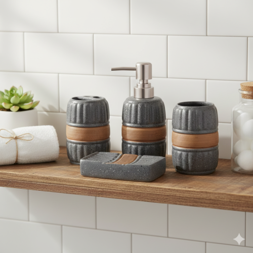 Ceramic 4-piece bathroom set