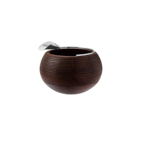 زبدية تقديم خشب بروش فضي