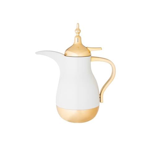 ترمس دلة نورا مفرد 0.7 لتر لون لؤلؤي ذهبي