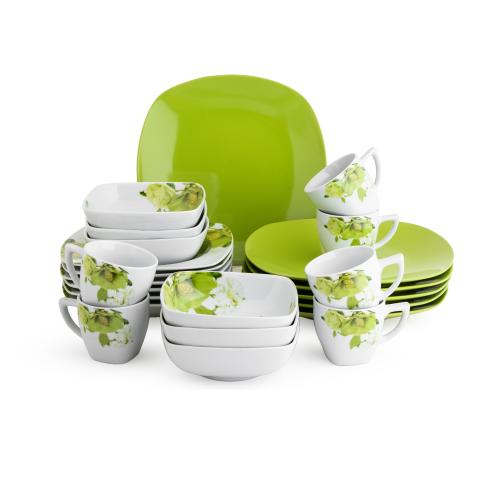 طقم سفرة بورسلين 24 قطعة أخضر