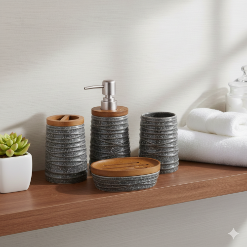 Ceramic 4-piece bathroom set