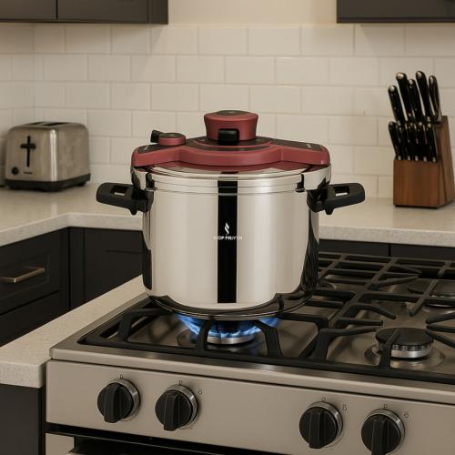 قدر ضغط سوفرام استيل تركي مقاس 6 لتر