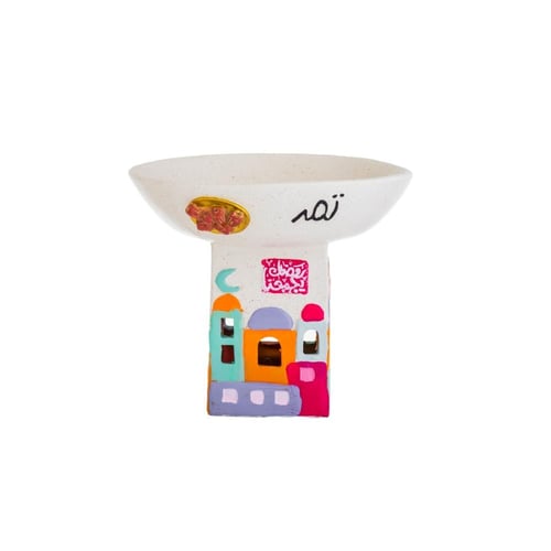 صحن تقديم مدور منارات مضيئة مقاس 16*14 سم