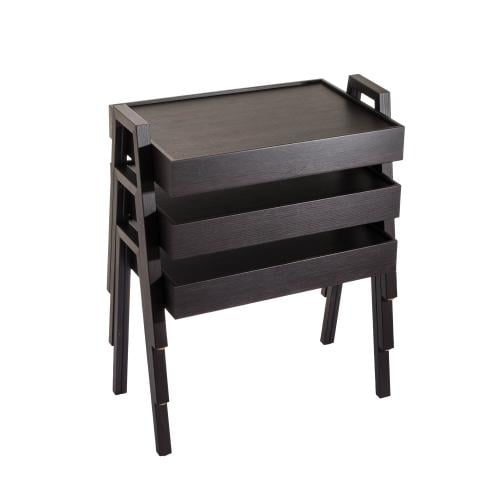 طقم طاولات جانبية نيستينج خشب تركي 3 قطع مستطيلة