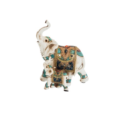 مجسم ديكور فيل ثنائي ملون 21 سم