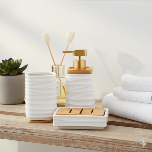 Ceramic 3-piece bathroom set