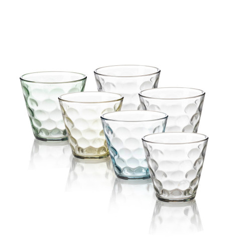 طقم كاسات زجاج ملون 6 قطع