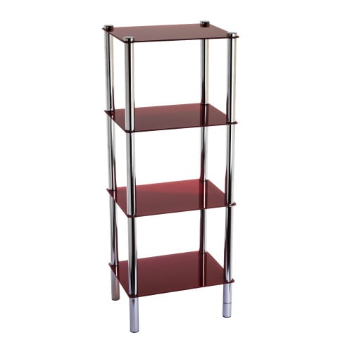 ستاند رفوف زجاج 4 دور مستطيل احمر