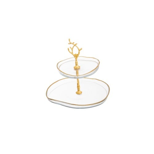 شيالة حلى زجاج تركي 2 دور ذهبي 17 سم