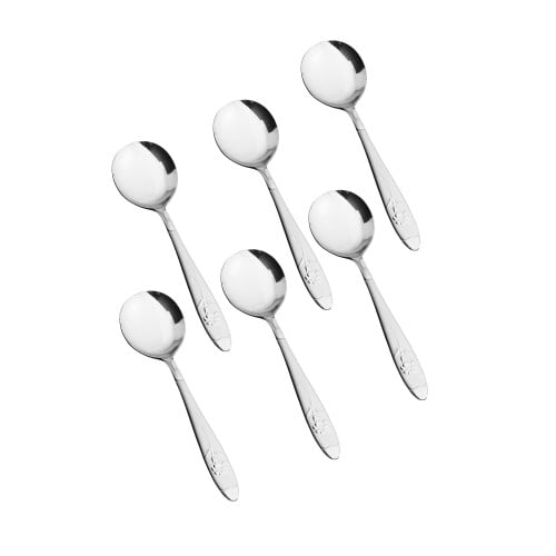 طقم ملاعق شوربة ستيل ياباني 6 حبة