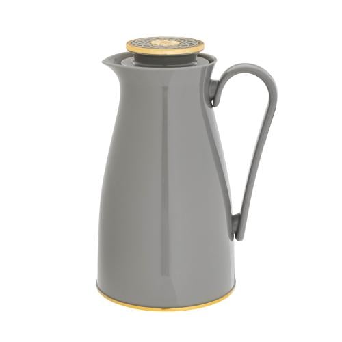 ترمس ألاسكا 1 لتر لون رمادي فاتح مع ذهبي