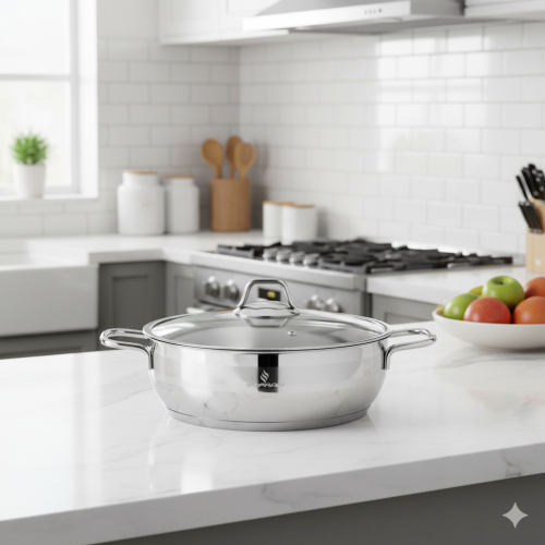 قدر طبخ منخقض استيل تركي مقاس 16سم