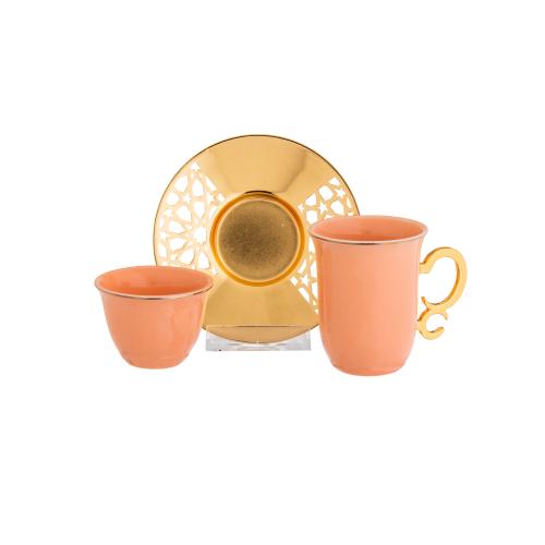 طقم شاي وقهوة بورسلين 18 قطعة