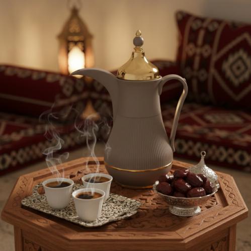 طقم ترامس الدلة من ألاسكا لون بني فاتح مع ذهبي