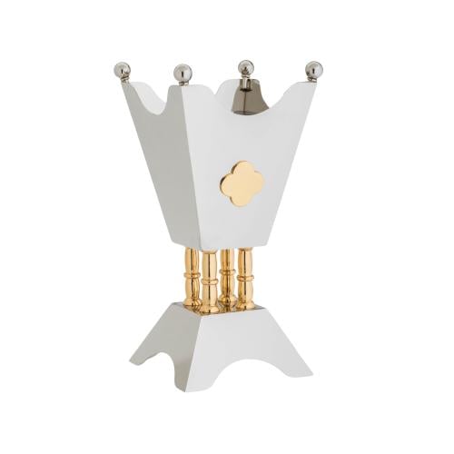 مبخرة الأصالة فاخرة لون نيكل مع ذهبي