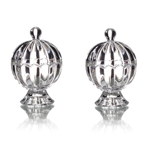 طقم سكريات زجاج شفاف قطعتين