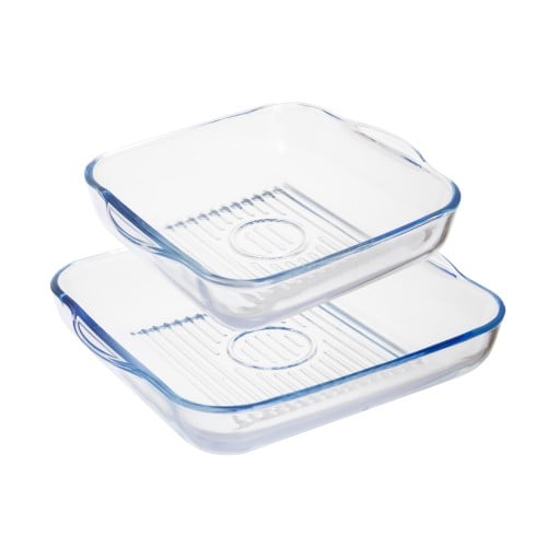 طقم صواني فرن بايركس تركي مربع قطعتين