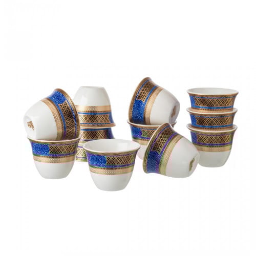 طقم فناجين قهوة سعودية مذهب 12 قطعة