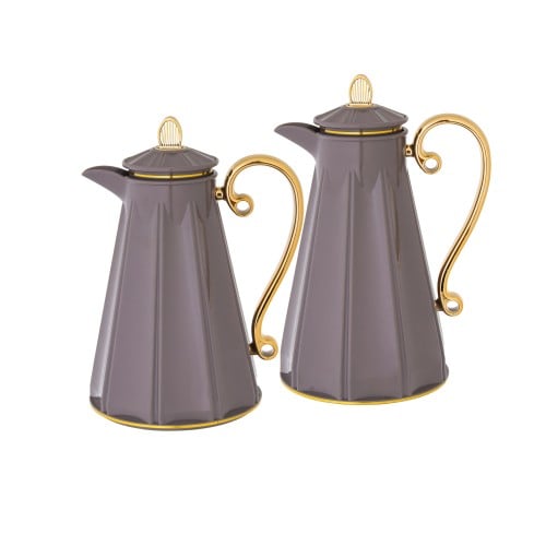 طقم ترامس ألاسكا رمادي ذهبي قطعتين