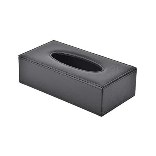 علبة مناديل جلد اسود