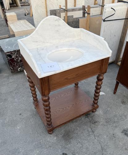 مغسله رخام طبيعي مع خشب