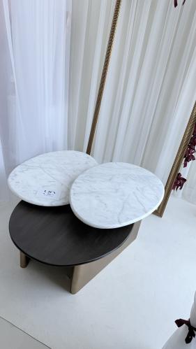 طاولة قهوه رخام تركي مع خشب