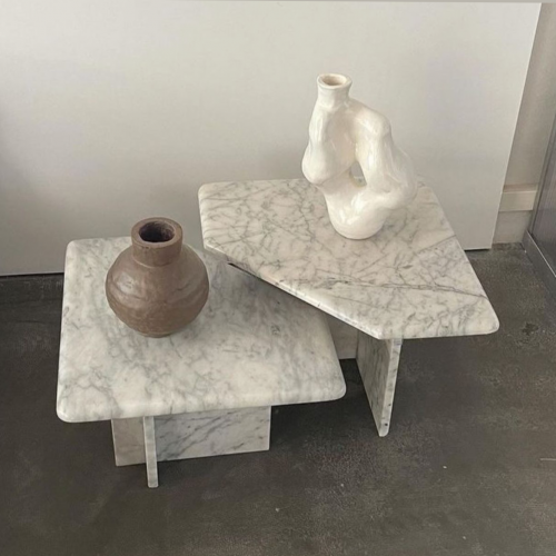 طاوله قطعتين رخام طبيعي