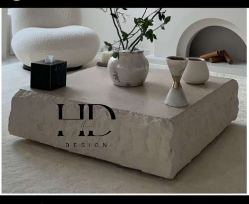 طاوله حجر بسطح حجري .