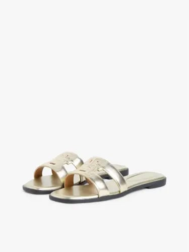 Monogram Strap Metallic Leather Sandal - مقاس 36