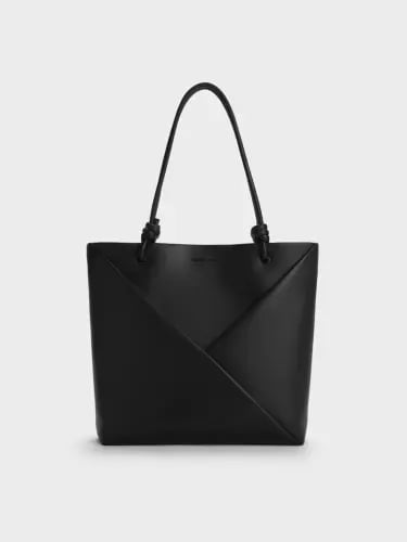 Midori Geometric Tote Bag - Jet Black