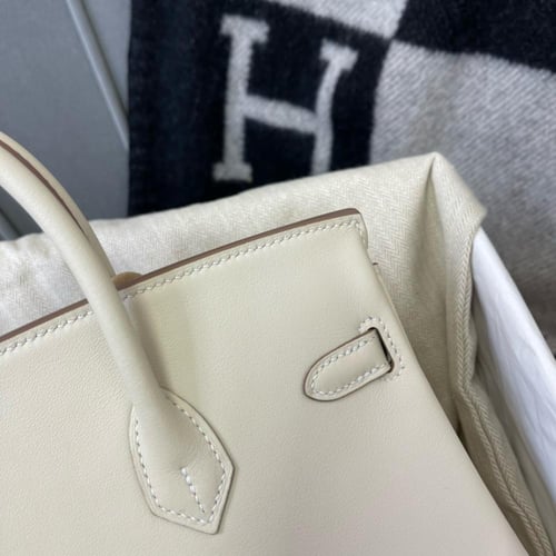 حقيبة نسائية هيرميس بيركين أبيض مقاس 25