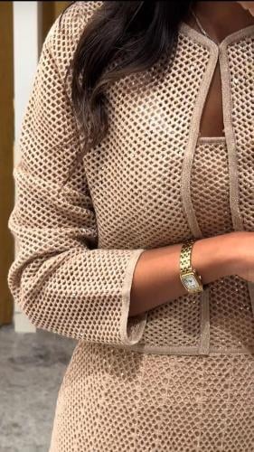 Elegant dress with cardigan