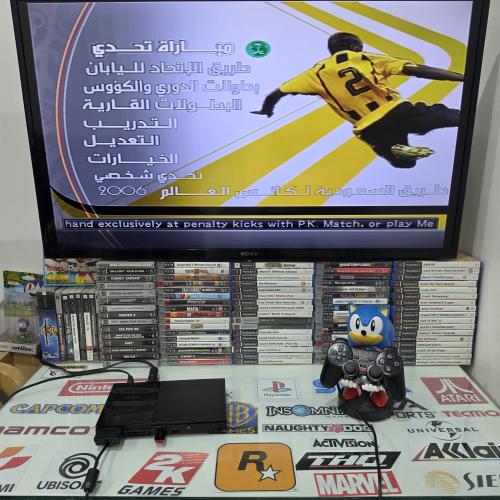 PS2 جهاز بلاستيشن تو 2 مبرمج بداخله ٣٠ لعبة